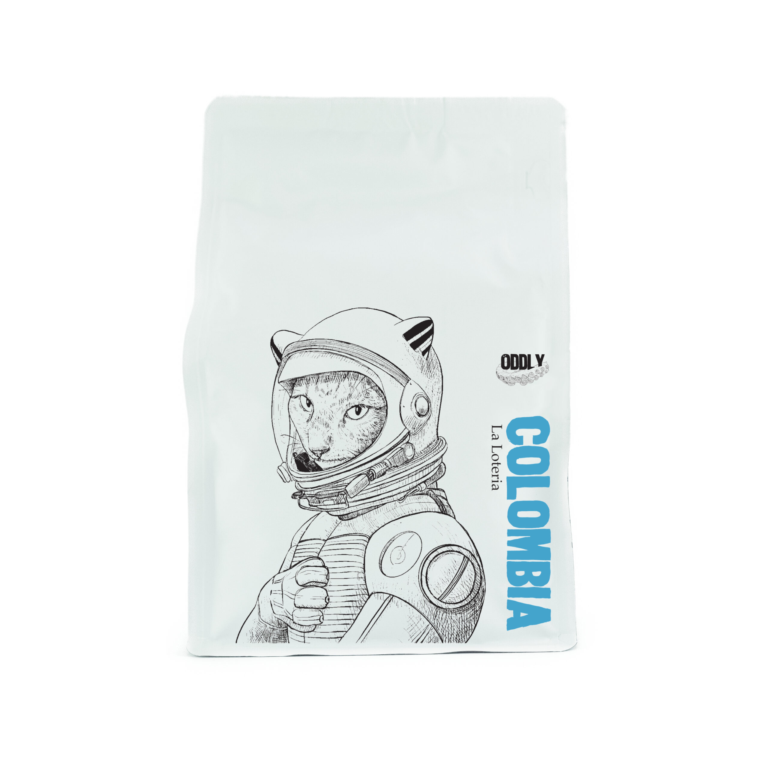 oddly correct coffee bag colombia loteria space cat